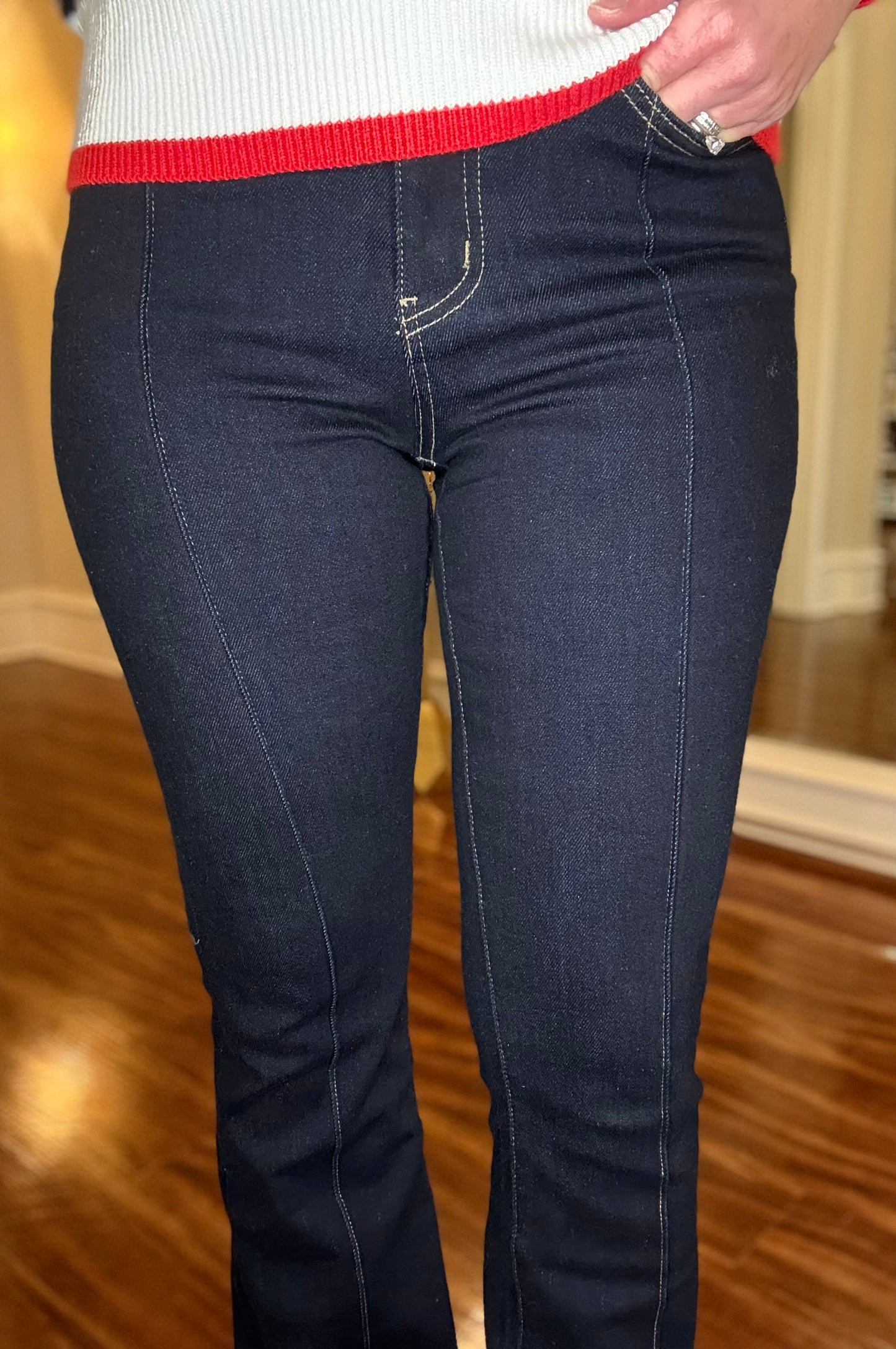 VERVET PINTUCK BOOT CUT JEANS 12.3