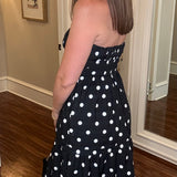 VELVET HEART BLACK/WHITE STRAPLESS DRESS 5.27