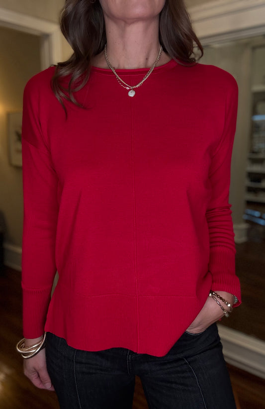 METRIC KNIT PULLOVER WITH ROLL EDGE TRIM 8.9
