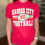 DISTRESSED KC RED FOOTBALL TEE 7.27