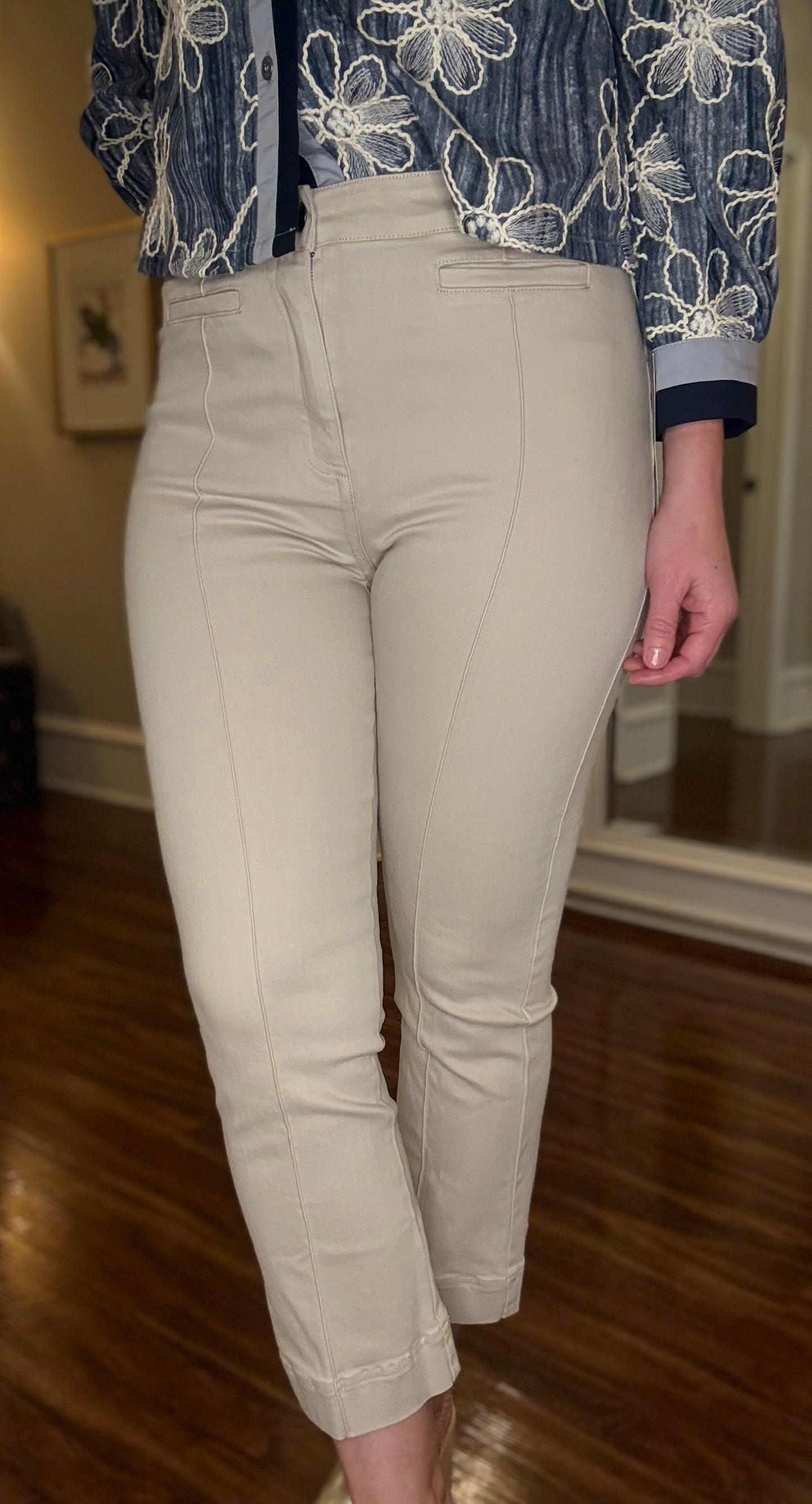 MULTIPLES PIN TUCK FLARE LEG CROP JEAN 12.17