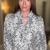 MULTIPLES ZEBRA PRINT KNIT TOP 8.7