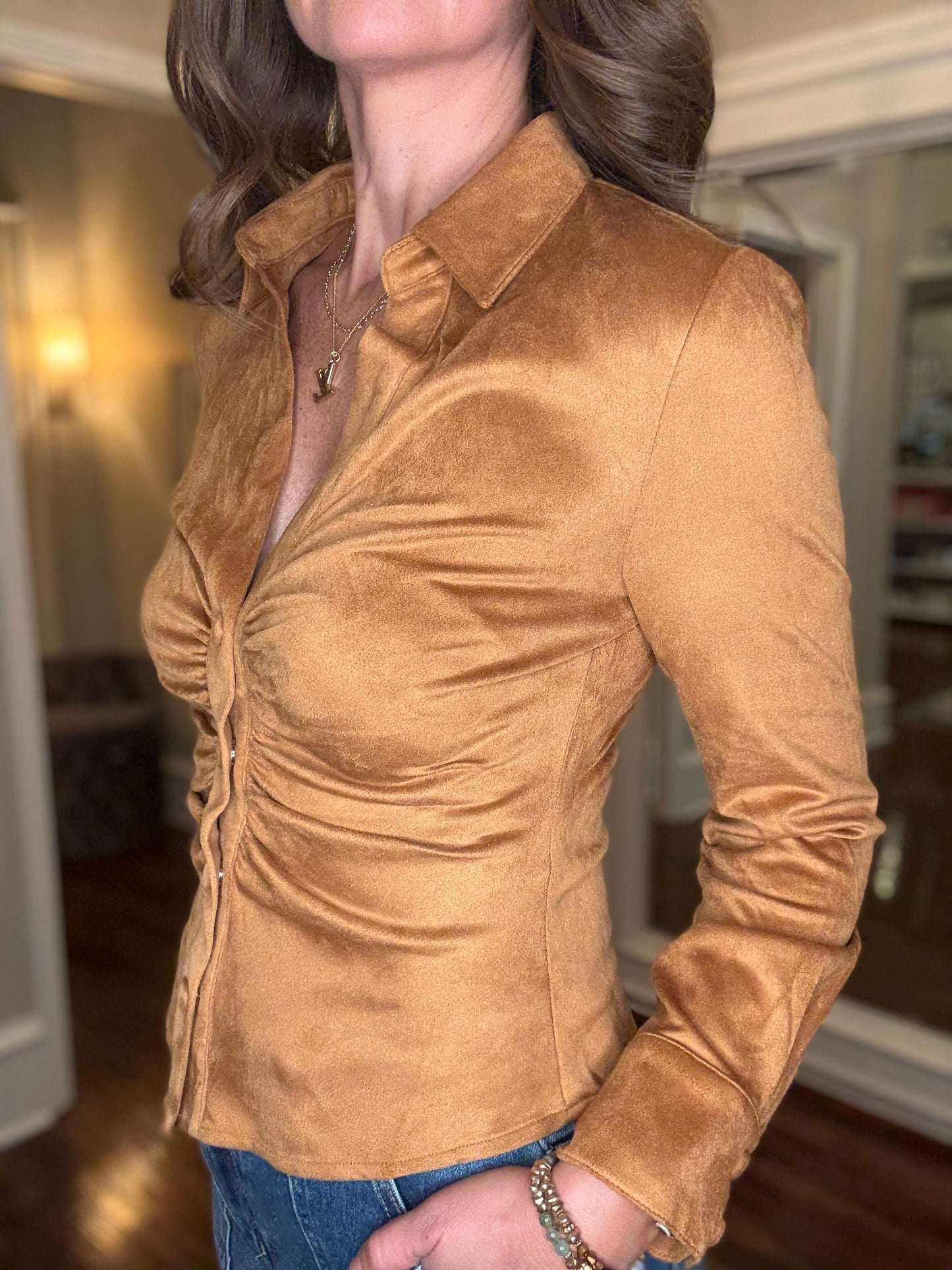 THML SUEDE BUTTON UP 9.26