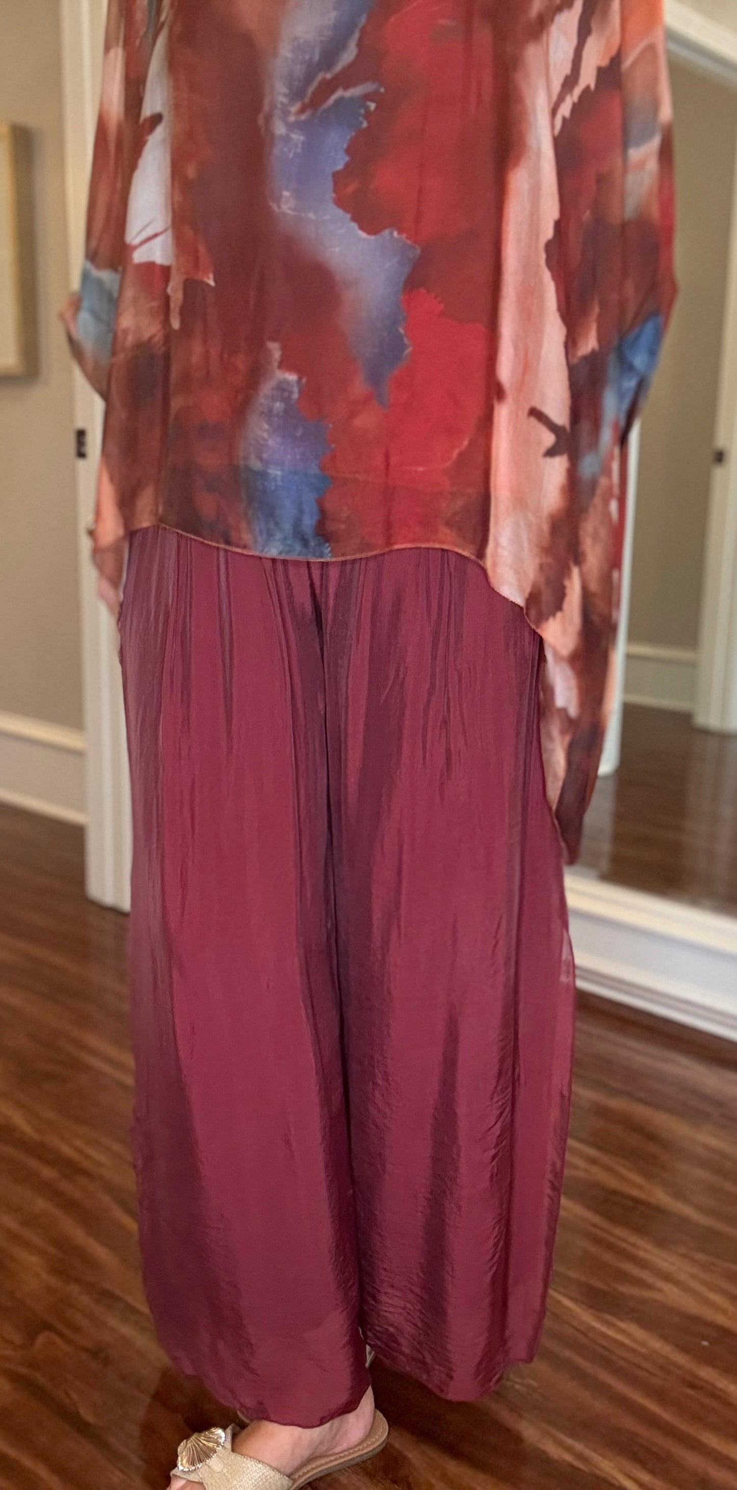 LOOK MODE SIDE SLIT SILK PANT (multiple colors) 3.25