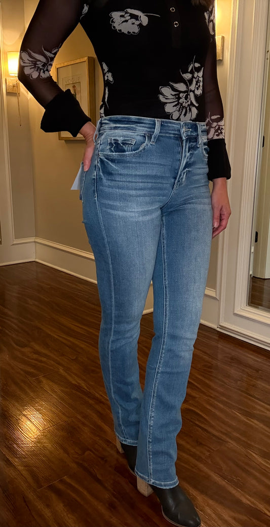 VERVET HIGH RISE LONG SLIM STRAIGHT JEAN 7.18