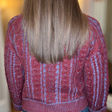 FDJ WINE/INDIGO CABLE SWEATER 10.6