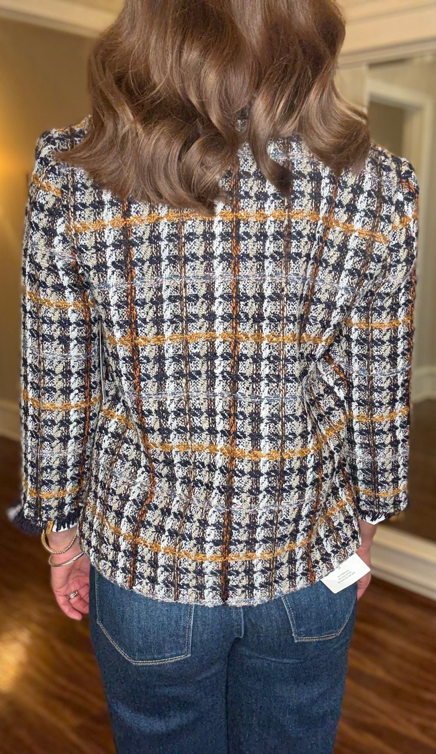 MULTIPLES OPEN FRONT FRINGE JACKET 9.15