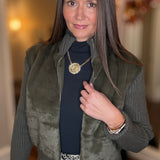 MOLLY BRACKEN FUR TRIM SWEATER JACKET 10.12