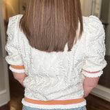 VOY CREAM BLOUSE WITH CONTRAST TRIM 4.9
