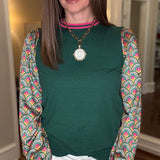 LOVE SOFT FLORAL PRINT SLV SWEATER 2.27