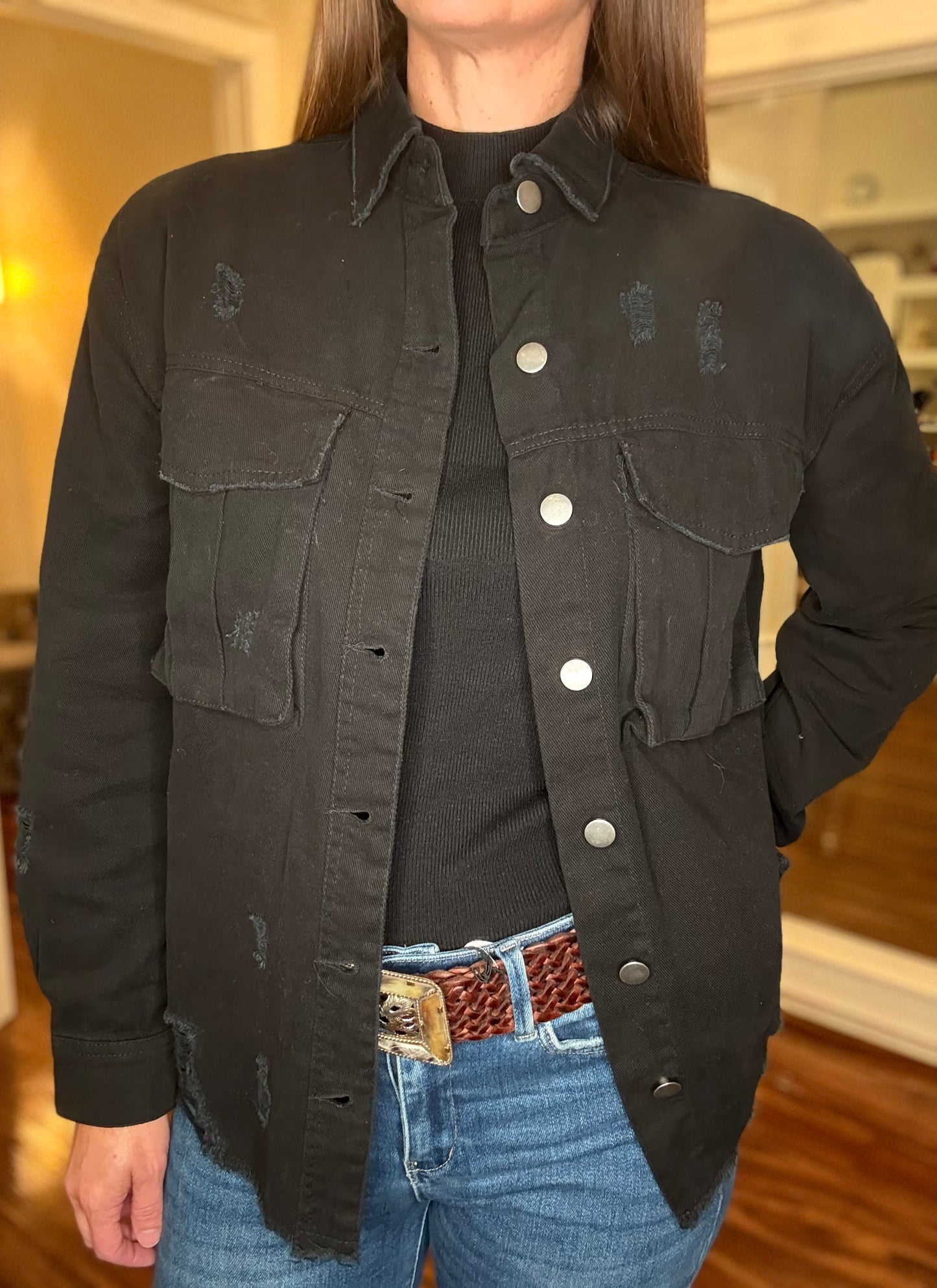 TIMING BUTTON DOWN JACKET W/ POCKETS 7.23