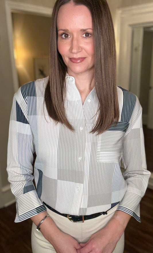 LYSSE JESSICA 3/4 SLEEVE STRIPED BLOUSE 1.2