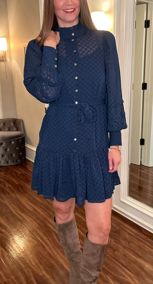 MOLLY BRACKEN NAVY DRESS 10.22