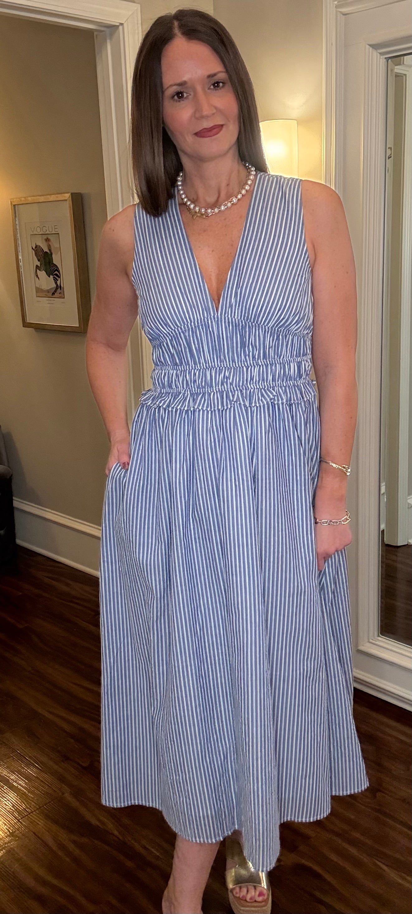 DENIM AND WHITE STRIPED DRESS 1.9