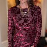 AUDRY VELVET BURNOUT DRESS 10.7