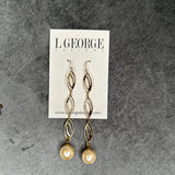 L GEORGE DROP PEARL EARRINGS