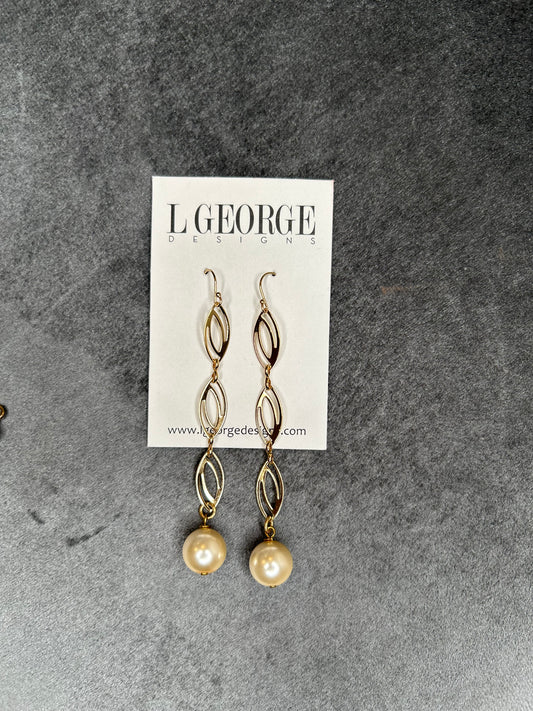 L GEORGE DROP PEARL EARRINGS