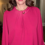 BLOUSE WITH CHAIN LINK NECKLINE 1.9