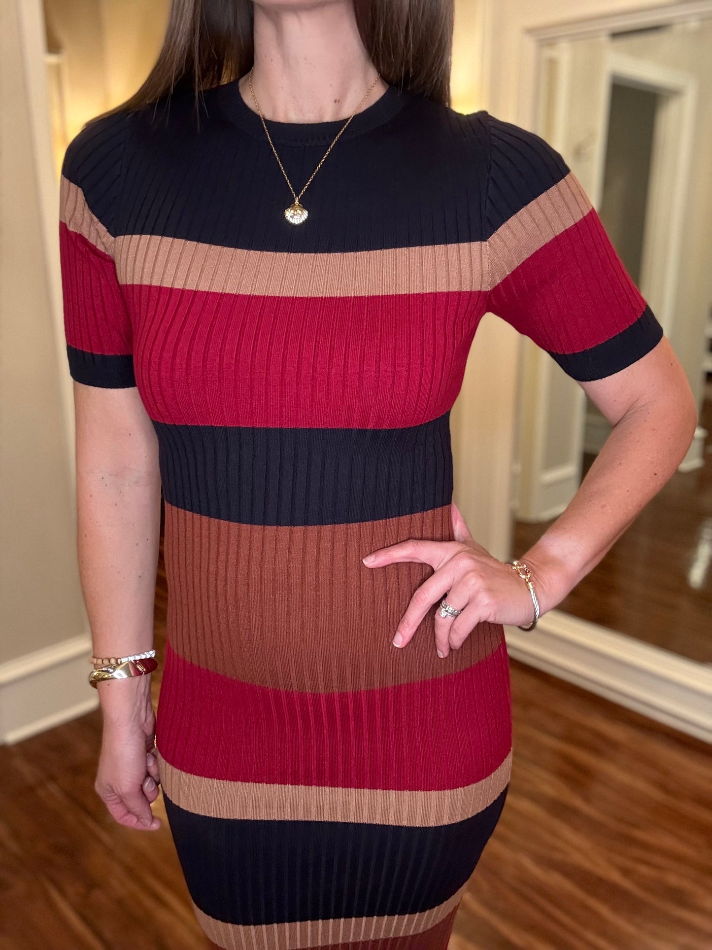 FLYING TOMATO RIBBED COLORBLOCK DRESS 10.25