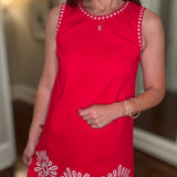 PINCH RED EMBROIDERED DRESS 6.4