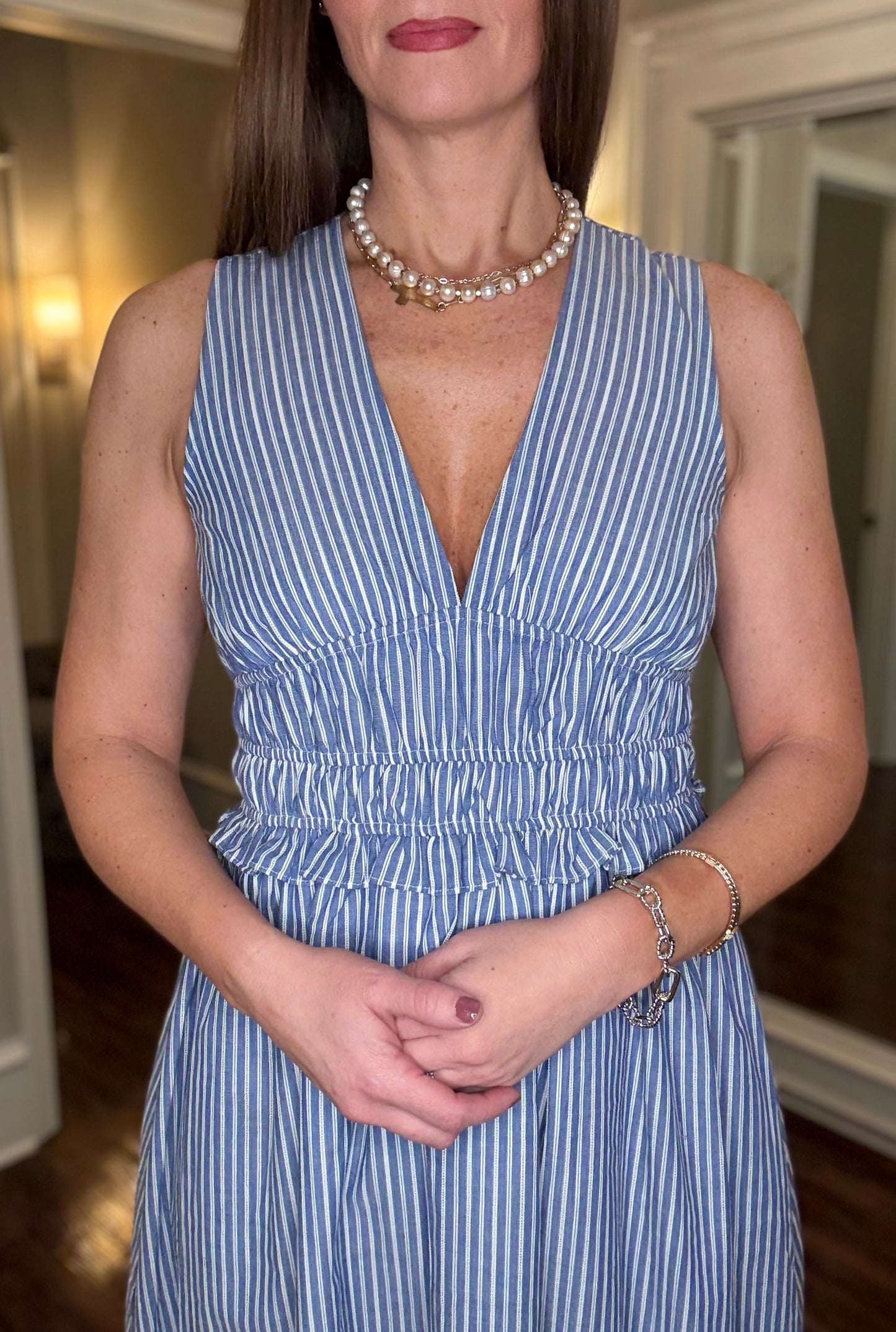 DENIM AND WHITE STRIPED DRESS 1.9