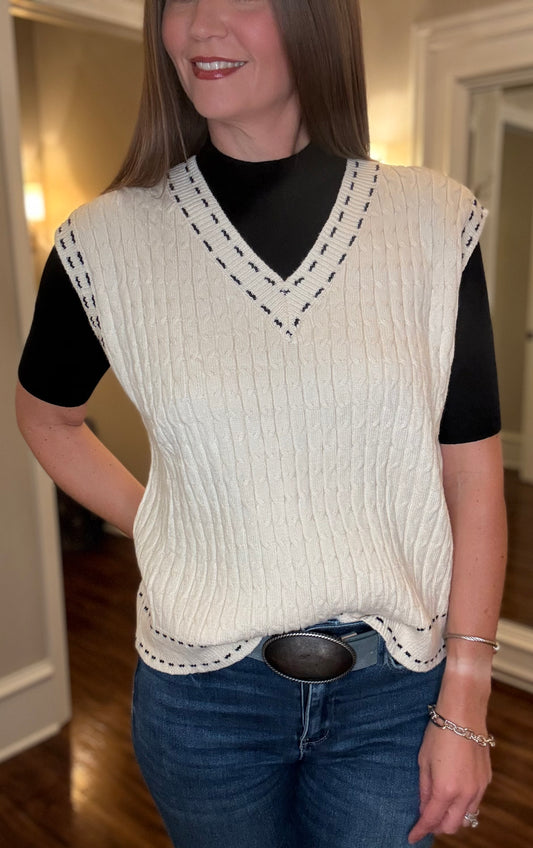 ECRU SWEATER VEST 9.5