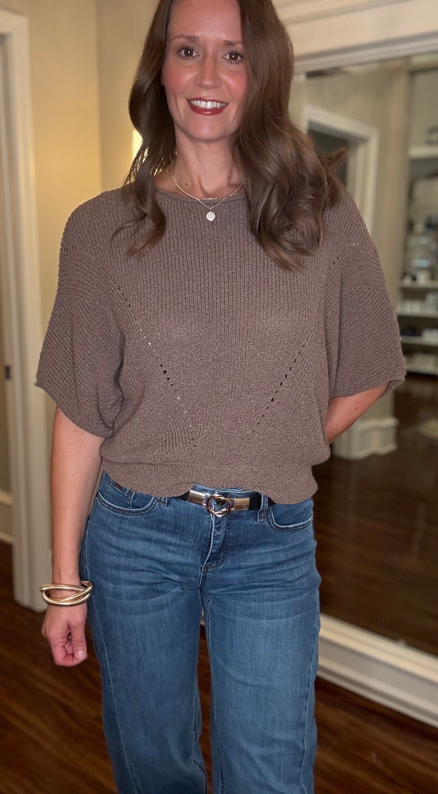 SHORT SLEEVE DOLMAN SWEATER (multiple colors) 8.14