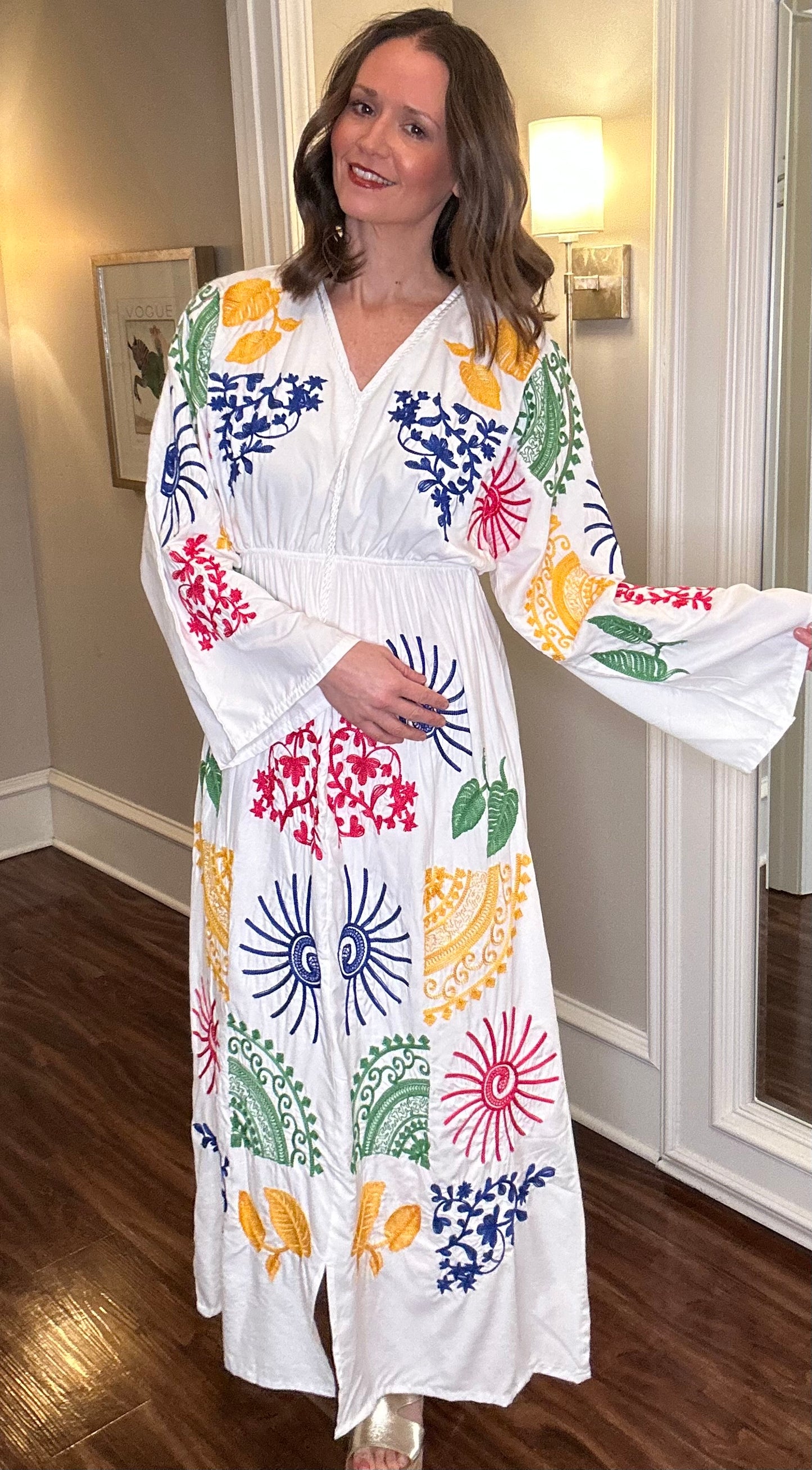 WHITE EMBROIDERED OCEAN CAFTAN 1.07