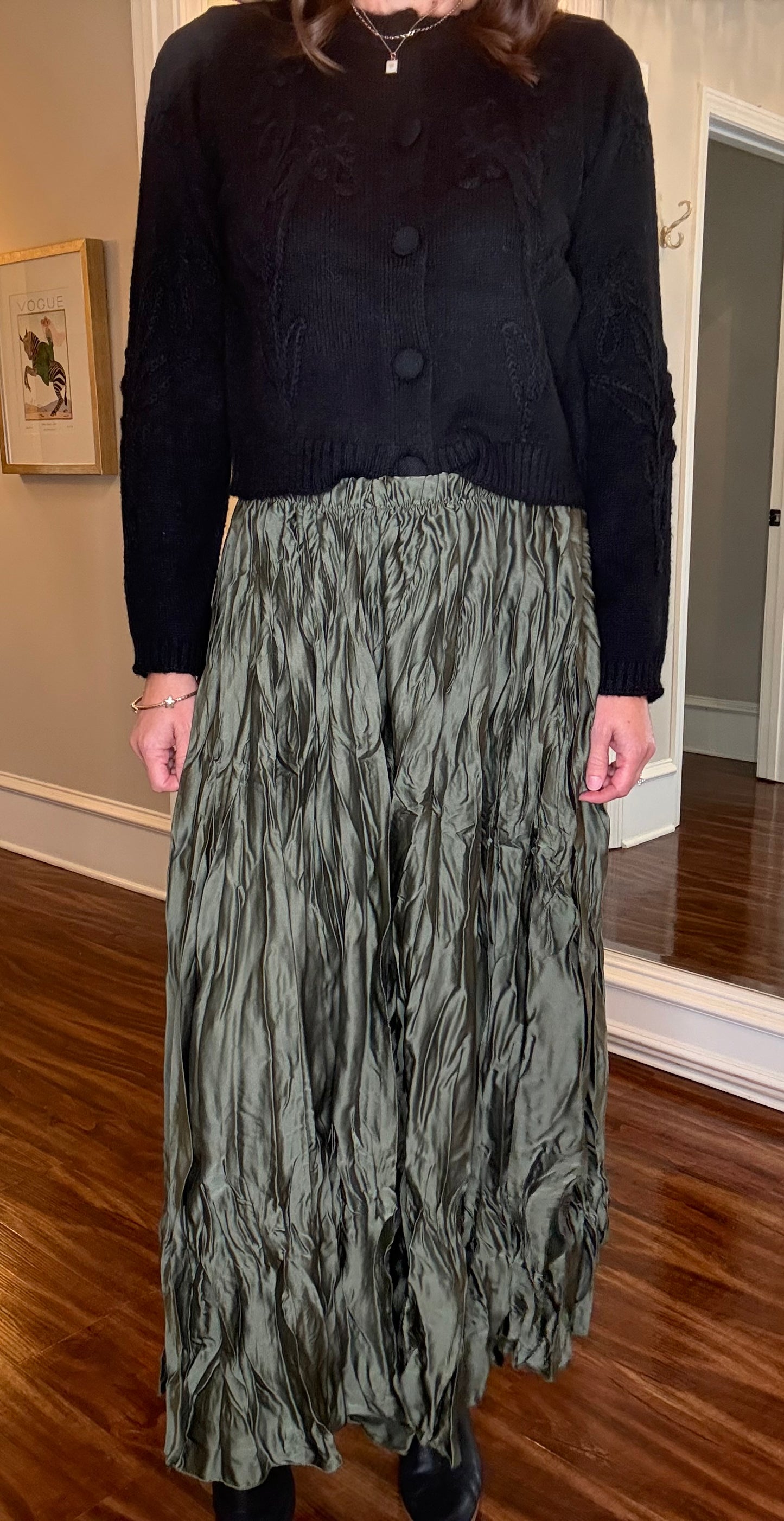 CRINKLED MAXI SKIRT (multiple colors) 9.9