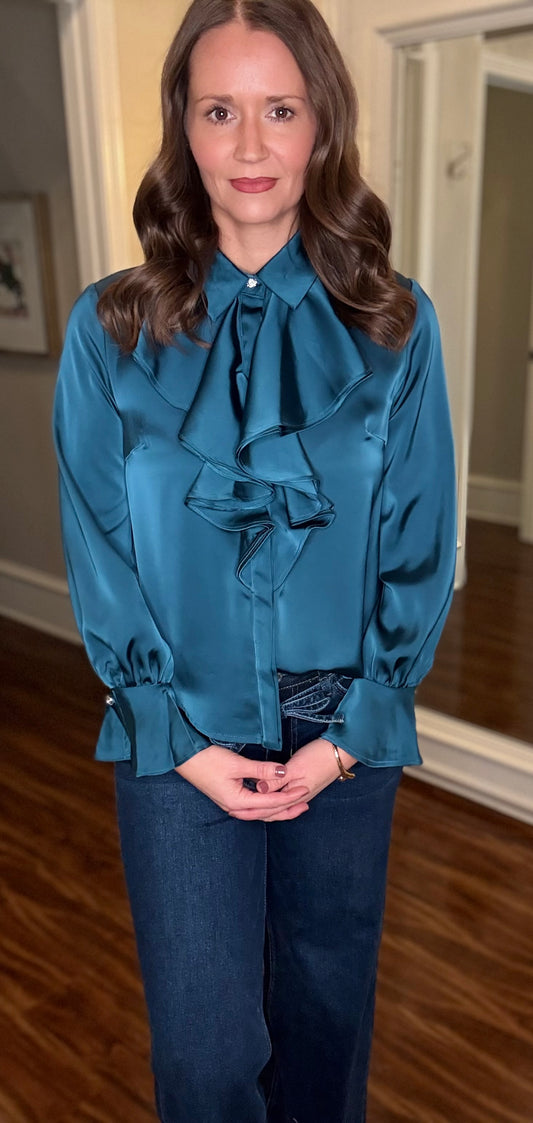 TEAL POET BLOUSE 1.9