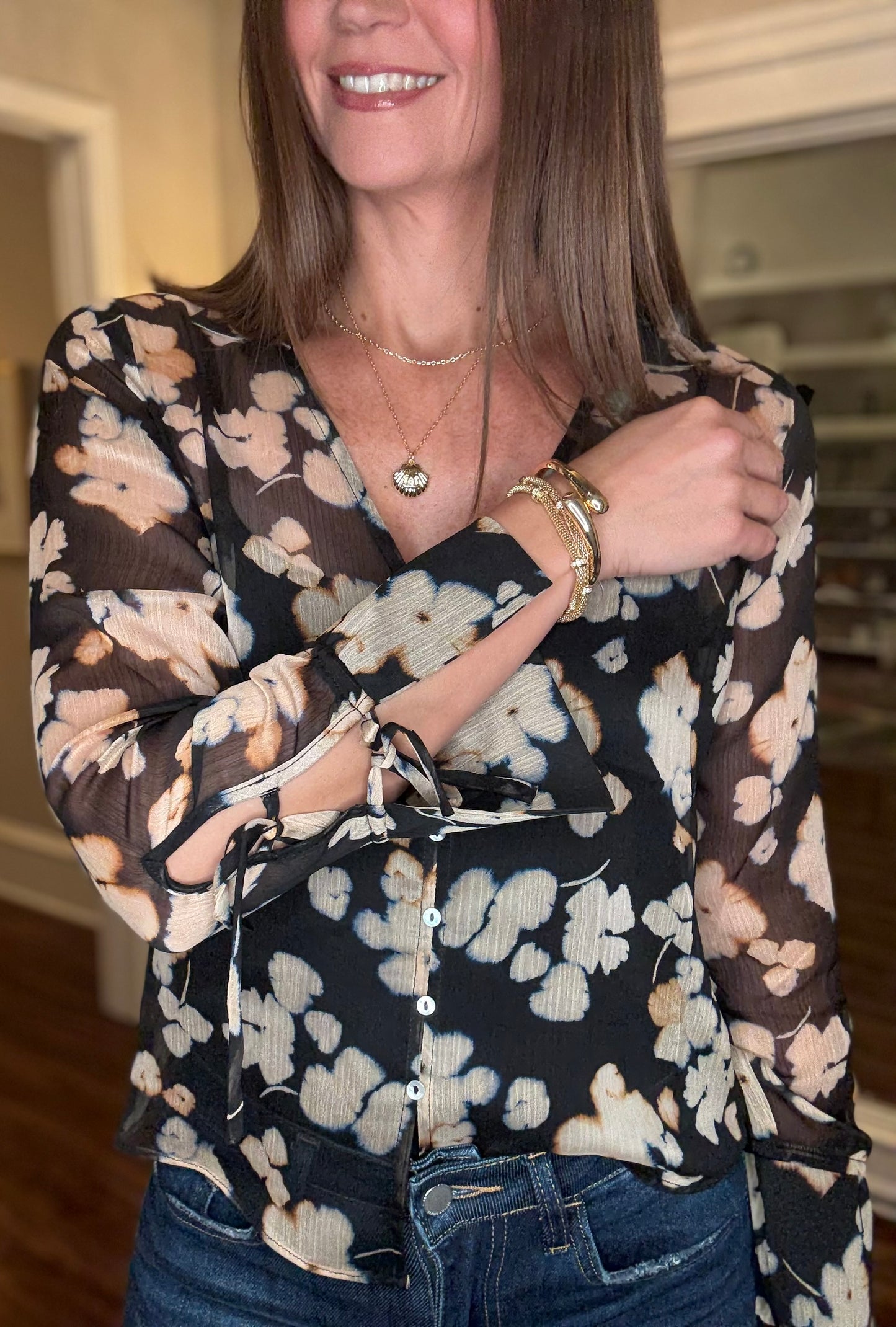 LUCY PARIS MORRIS BUTTON DOWN TOP 9.5