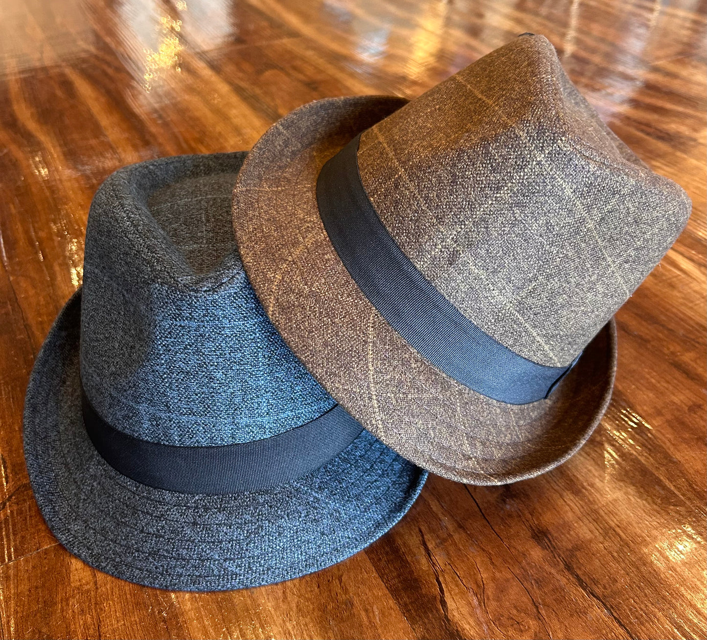 MENS MARLED PLAID SHORT BRIM FEDORA 8.27