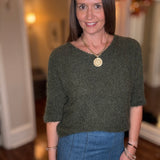 LOOK MODE FLUFFY V-NECK SWEATER 10.9