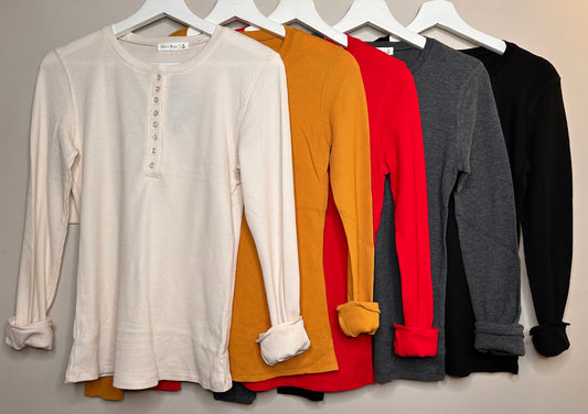 L/S THERMAL HENLEY TOP 9.5