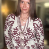 THML FLORAL V NECK CARDI 8.19