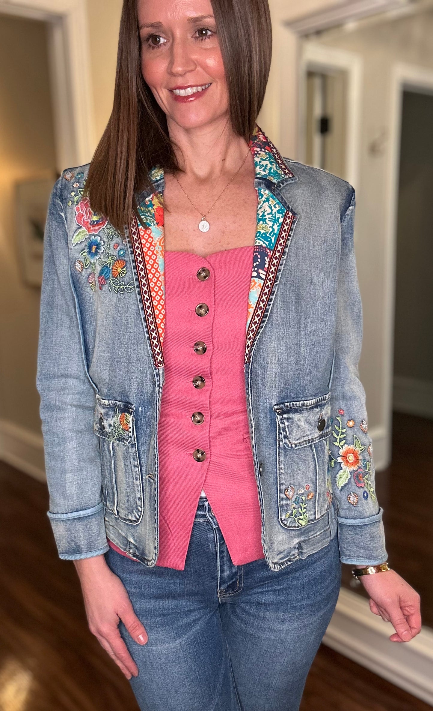 TRU LUXE EMBROIDERED DENIM JACKET 1.10