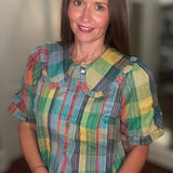 IVY JANE BLOCKS OF PLAID TOP 7.2