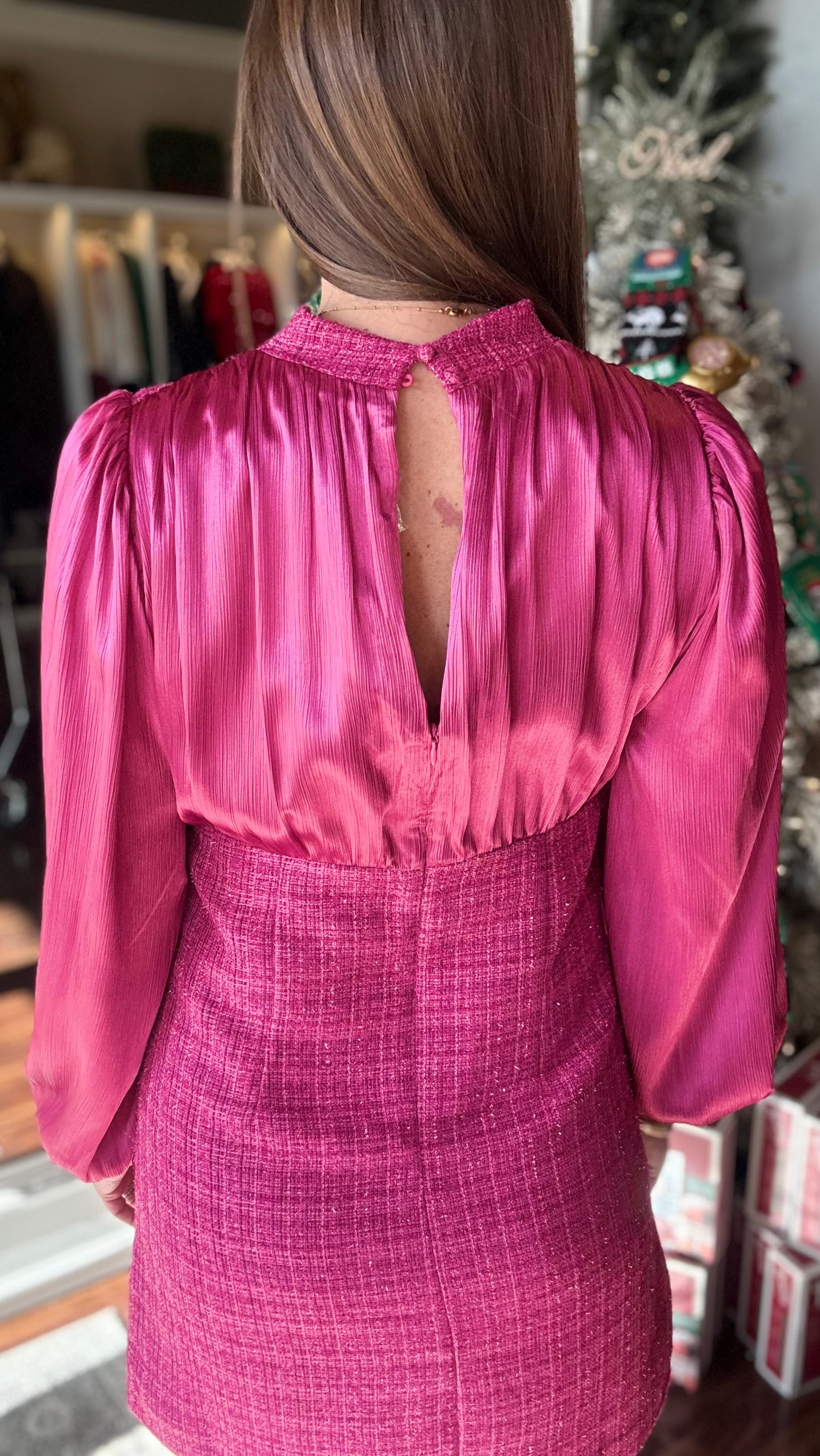 THML TWEED V-NECK DRESS 11.21