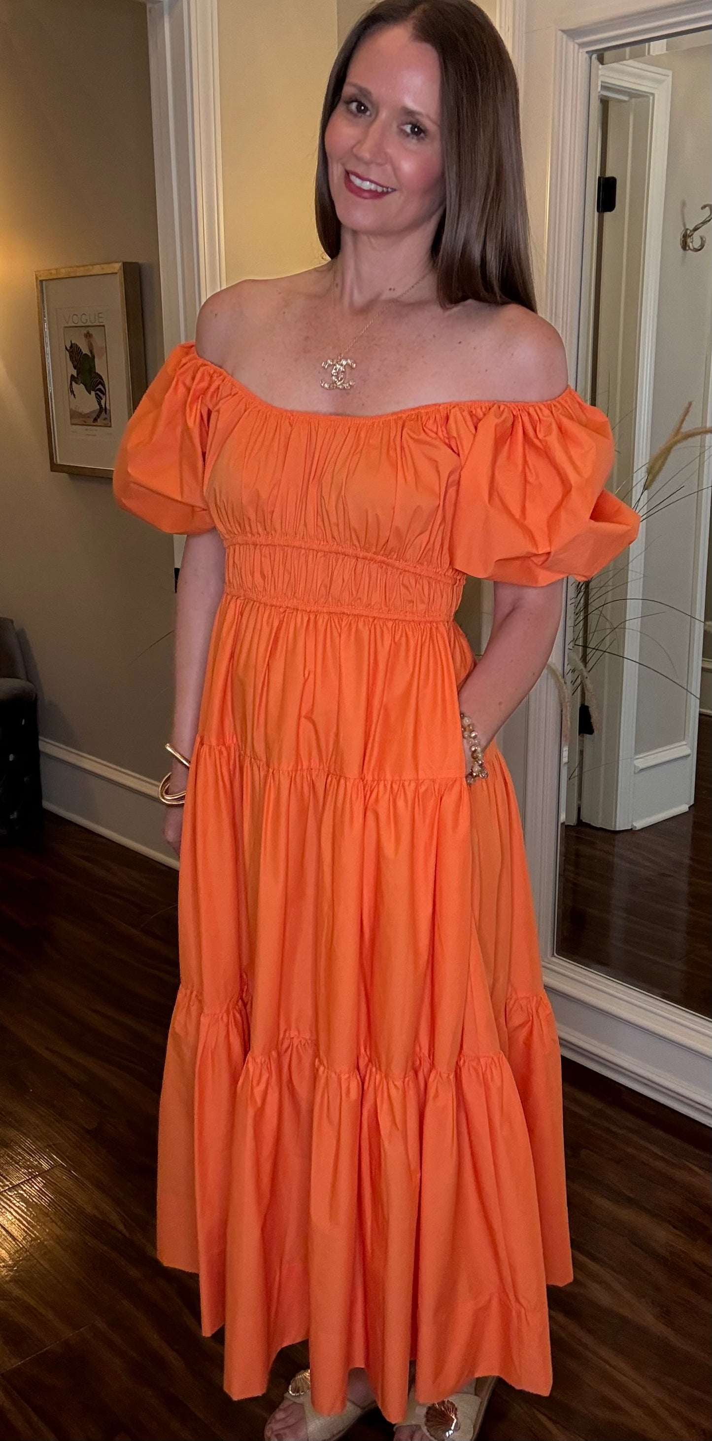 GRETCHEN SCOTT ORANGE HEIDI DRESS 5.9