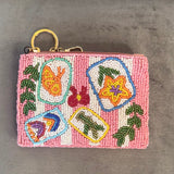 MAHJONG BLOOMS AND BOWS COIN PURSE 8.7