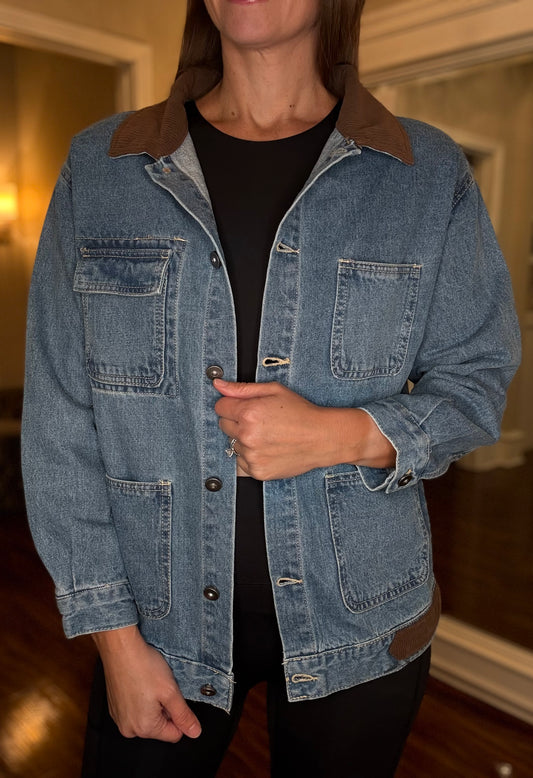 DENIM JACKET WITH CONTRAST COLLAR 8.5