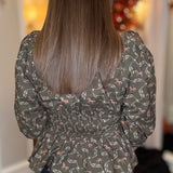 OLIVE PEASANT BLOUSE 9.22