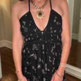 B&Y ATHENA MAXI DRESS BLACK FLORAL