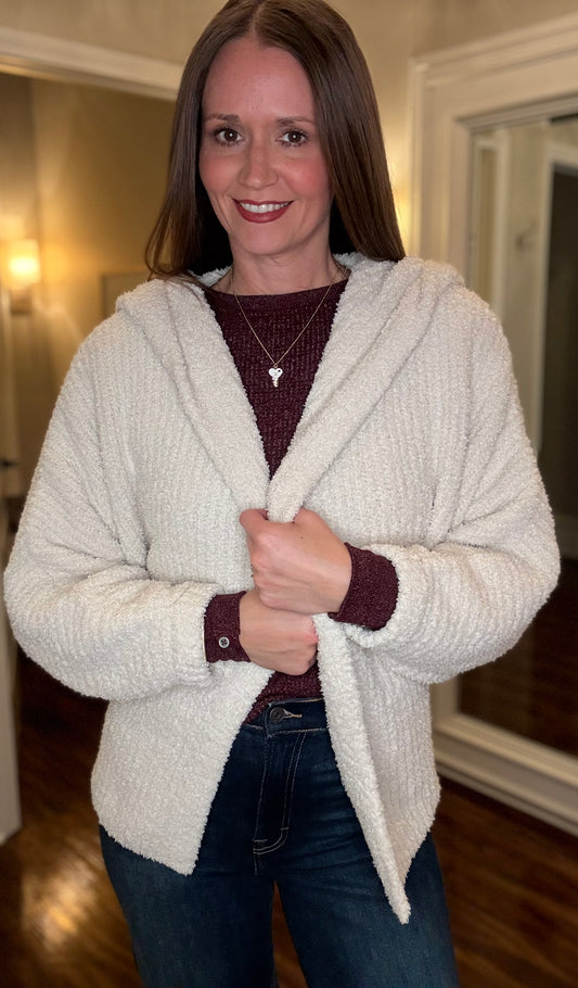 DYLAN COZY OPEN FRONT HOODIE 10.28