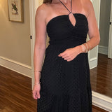B&Y AERIES HALTER DRESS BLACK 6.13