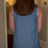 THML DENIM SPLIT NECK DRESS 4.24
