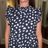 THML NAVY SPOTTED DRESS 4.24