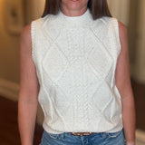 MOLLY BRACKEN OFF WHITE SLEEVELESS SWEATER 8.18