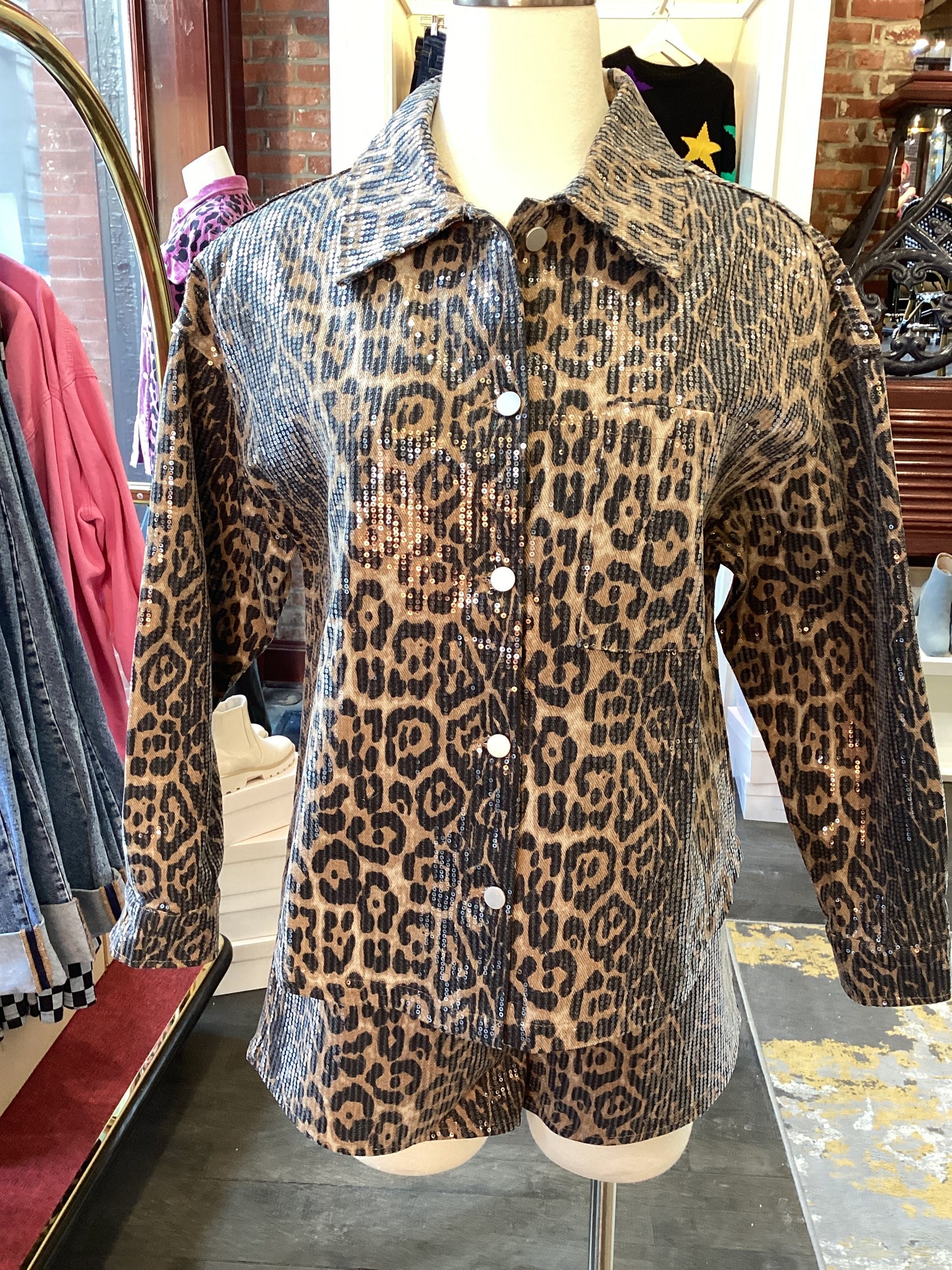 AIBLEE LEOPARD SEQUIN JACKET 1.31