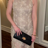 AUGUST APPAREL TAUPE LACE MAXI DRESS 2.5